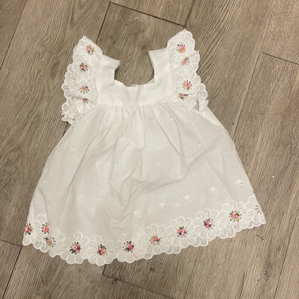 Eyelit embroidered baby dress Tre J  24 months